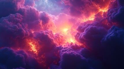 Fototapeta premium Sentient cloud civilization, atmospheric beings