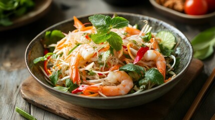 National cuisine of Vietnam: Green papaya salad. 
