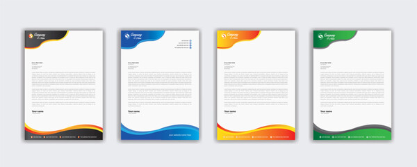 Modern corporate  letterhead template design. Creative and Professional business letterhead design template . Letter head stationery layout vector design. Letterhead template in flat style.