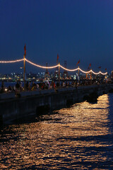 wharf bridge in the night