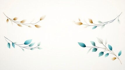 Fototapeta premium Art Nouveau floral frame and border collection.