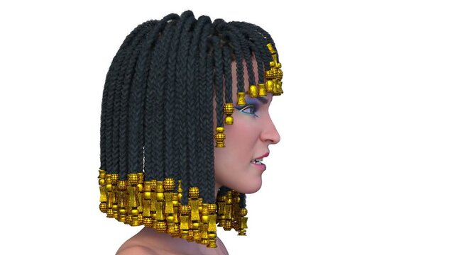 クレオパトラメイクの女性　3DCGレンダリング