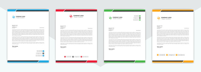 Modern corporate  letterhead template design. Creative and Professional business letterhead design template . Letter head stationery layout vector design. Letterhead template in flat style.