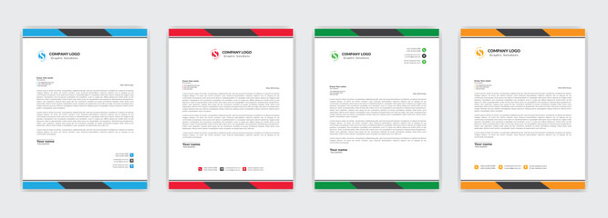 Modern corporate  letterhead template design. Creative and Professional business letterhead design template . Letter head stationery layout vector design. Letterhead template in flat style.