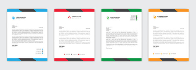 Modern corporate  letterhead template design. Creative and Professional business letterhead design template . Letter head stationery layout vector design. Letterhead template in flat style.