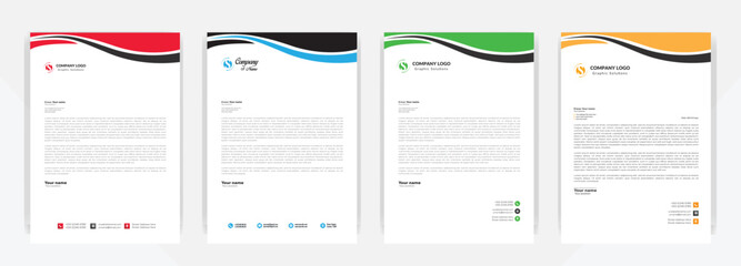 Modern corporate  letterhead template design. Creative and Professional business letterhead design template . Letter head stationery layout vector design. Letterhead template in flat style.