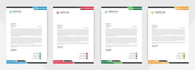 Modern corporate  letterhead template design. Creative and Professional business letterhead design template . Letter head stationery layout vector design. Letterhead template in flat style.