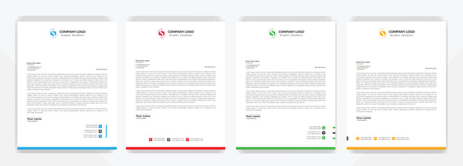 Modern corporate  letterhead template design. Creative and Professional business letterhead design template . Letter head stationery layout vector design. Letterhead template in flat style.