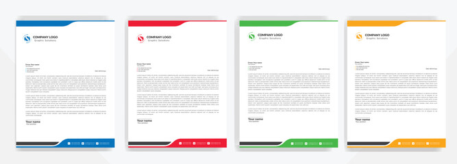 Modern corporate  letterhead template design. Creative and Professional business letterhead design template . Letter head stationery layout vector design. Letterhead template in flat style.