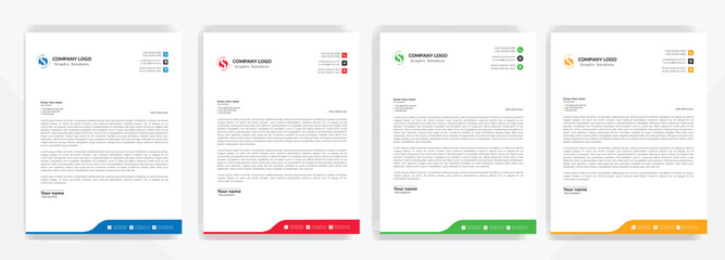 Modern corporate  letterhead template design. Creative and Professional business letterhead design template . Letter head stationery layout vector design. Letterhead template in flat style.