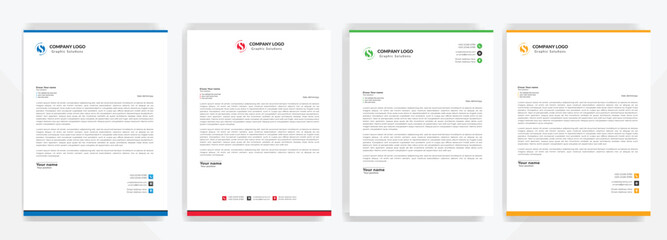 Modern corporate  letterhead template design. Creative and Professional business letterhead design template . Letter head stationery layout vector design. Letterhead template in flat style.