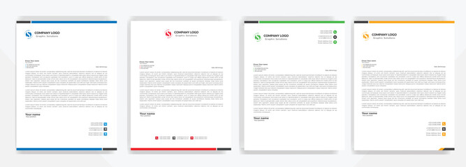 Modern corporate  letterhead template design. Creative and Professional business letterhead design template . Letter head stationery layout vector design. Letterhead template in flat style.