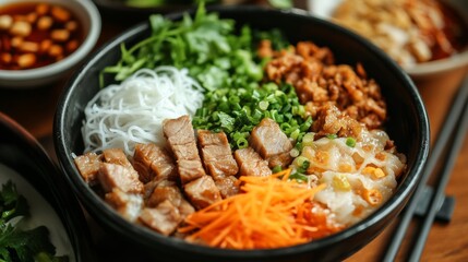 Fototapeta premium The national cuisine of Vietnam: Nems with pork. 