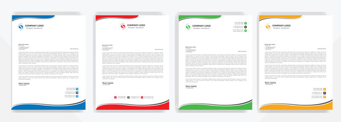 Modern corporate  letterhead template design. Creative and Professional business letterhead design template . Letter head stationery layout vector design. Letterhead template in flat style.