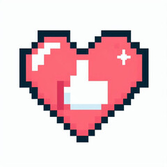 Pixel Art Heart Icon Like