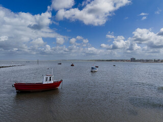 Fototapeta premium Moored Boats at Low Tide
