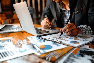 Analyzing Data with Charts and Laptop