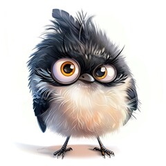 Fototapeta premium Chickadee Pride emotion fantasy animal cartoon isolated whitebackground