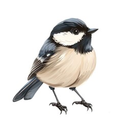 Chickadee Wind animal cartoon isolated whitebackground 16:9
