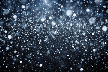Obraz premium Falling Snow on the Black Background