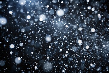 Fototapeta premium Falling Snow on the Black Background