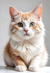 Obraz premium Cute White and Orange Kitten Portrait.