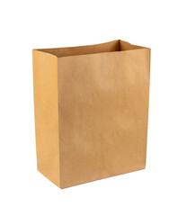 Disposable paper bag. Paper packaging. Kraft package. Eco package. Paper bag.
