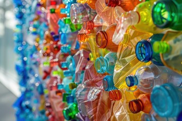 Recycled plastic concept highlighting environmental impact......