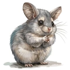 Obraz premium Chinchilla Gratitude emotion fantasy animal cartoon isolated whitebackground