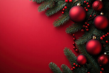 Christmas Background with Pine Branches