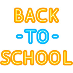 Back to School Text Neon Label. Vector Illustration of Education Promotion.