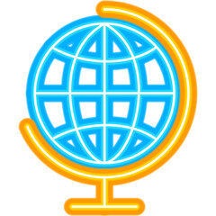 Obraz premium Globe Neon Icon. Vector Illustration of Education Promotion.