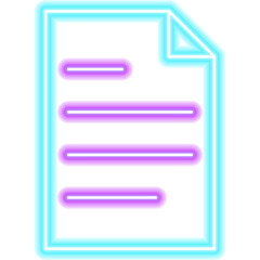 Obraz premium Document Neon Label. Illustration of Education Promotion.