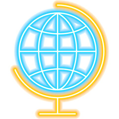 Globe Neon Icon. Illustration of Education Promotion.