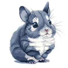 Chinchilla Void/Space element animal cartoon isolated whitebackground 16:9