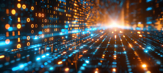 Fototapeta premium Blue Code Streaming Technology