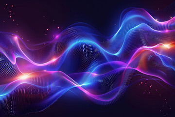 Obraz premium Futuristic Digital Waves with Blue and Purple Gradient