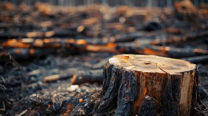 Fototapeta premium Ecological Impact of Forest Felling and Global Warming