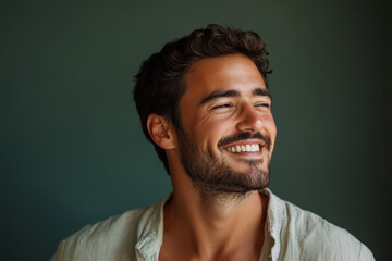 Obraz premium A close up of a man's face with his eyes closed