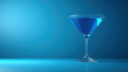 Elegant Blue Cocktail in a Shimmering Glass