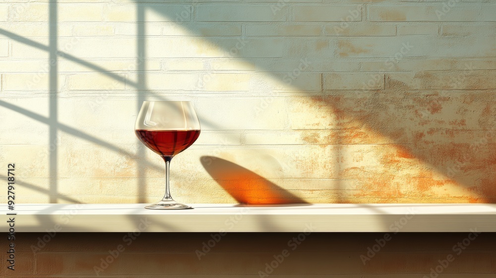 Poster Elegant Glass of Red Wine in Soft Light