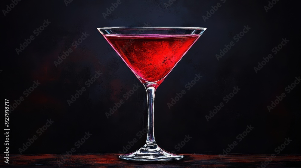 Canvas Prints Elegant Red Cocktail in a Martini Glass