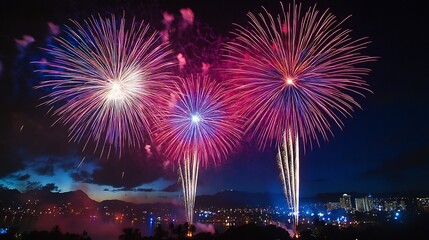 Abstract firework background with free space for text
