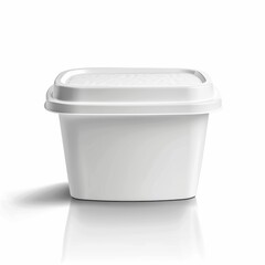 White Square Plastic Container with Lid