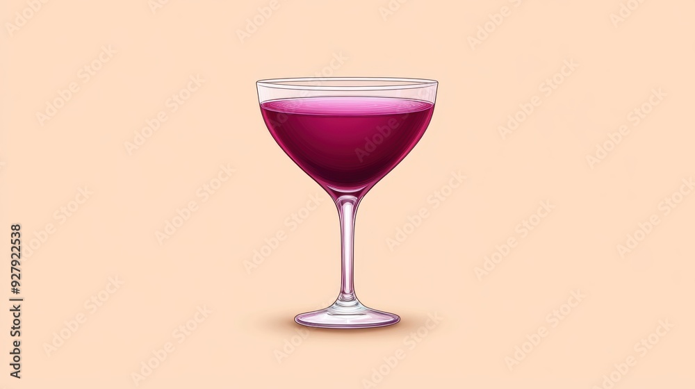 Wall mural Elegant Cocktail Glass with Purple Liquid