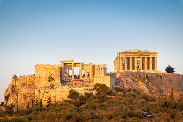 The Acropolis of Athens, Greece during sunset