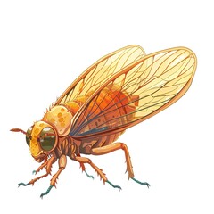 Cicada Sound element animal cartoon isolated whitebackground 16:9