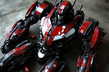 Obraz premium High performance motorcycle robot illustrating the fusion of high speed technology and robotic engineering