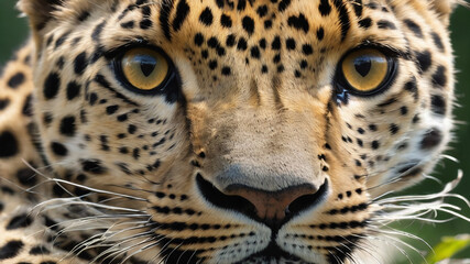Naklejka premium Close up portrait of a leopard