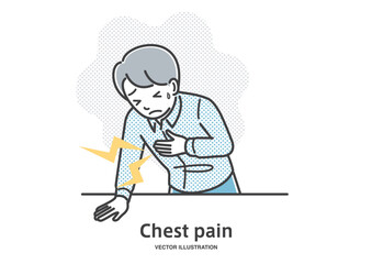 胸が痛い若い男性